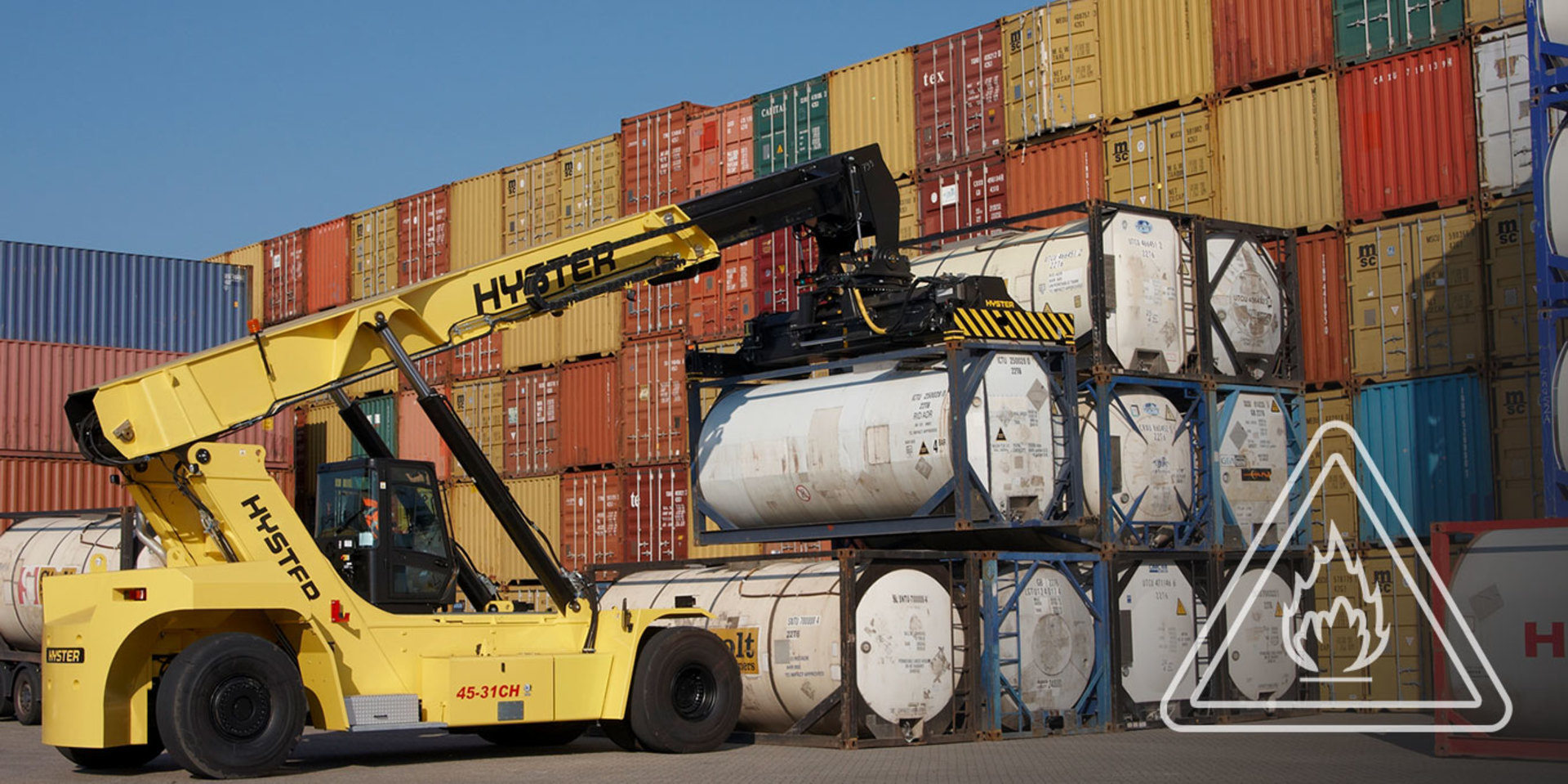 Gabelstapler für Container und Hafen